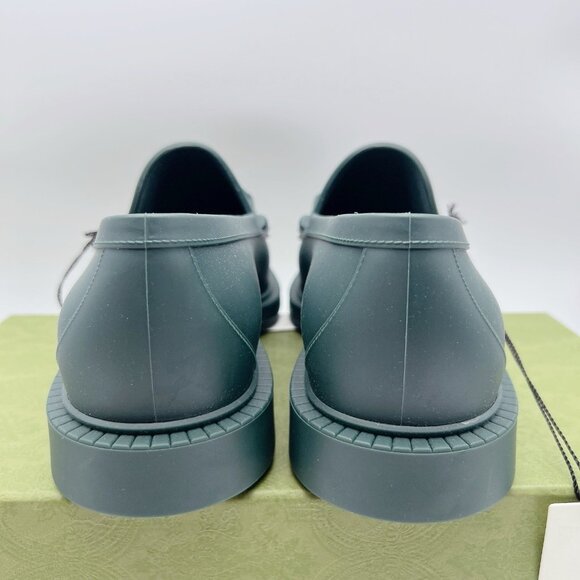 GUCCI Enameled Horsebit Loafer Dark Green Rubber Mens Size UK 11 US 11.5 - Picture 9 of 15
